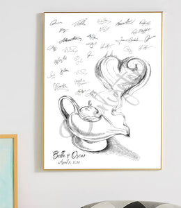 Aladdin's Lantern Guest Book Alternative Print, Wedding Guestbook, Fairytale, Bridal Shower, Birthday Party, Sweet 16, Bar Mitzvah, Disney, Baby Shower