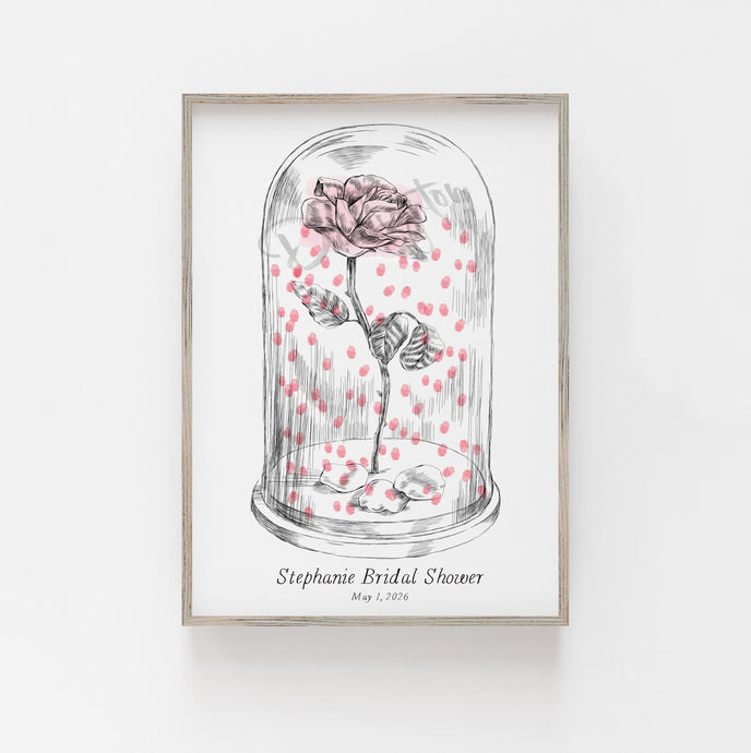 Beauty and the Beast Guest Book, Fairytale Wedding, Thumbprint Guestbook, Guest Book, Bridal Shower, Disney Guestbook, Wedding Sign-in,