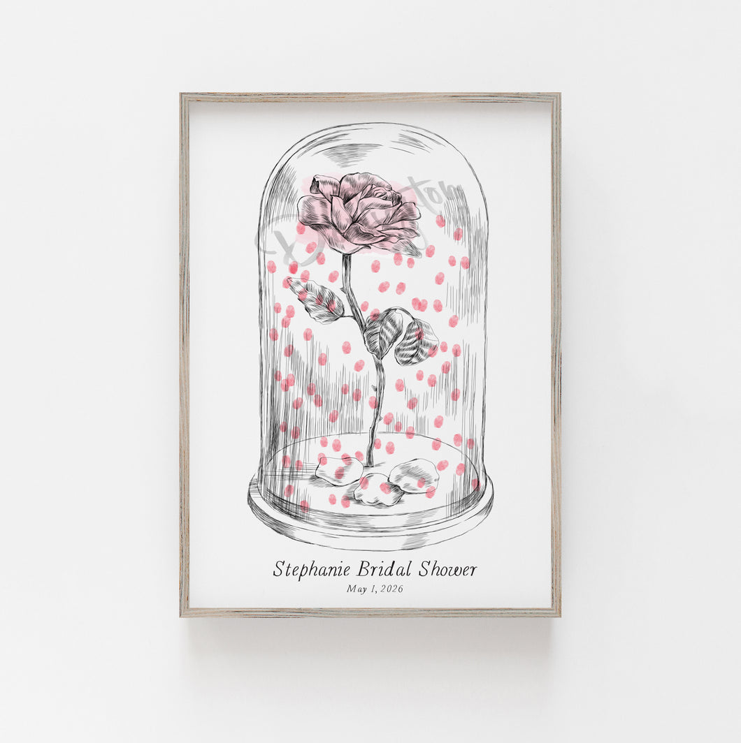 Beauty and the Beast Guest Book, Fairytale Wedding, Thumbprint Guestbook, Guest Book, Bridal Shower, Disney Guestbook, Wedding Sign-in,