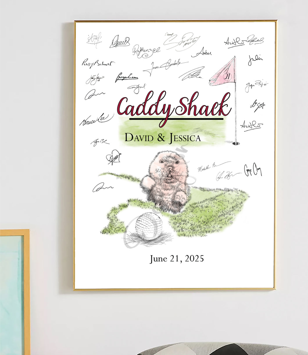 Caddyshack Inspired Alternative Guestbook Print, Guest Book, Bridal Shower, Golf, Wedding, Alternative GuestBook, Birthday Party