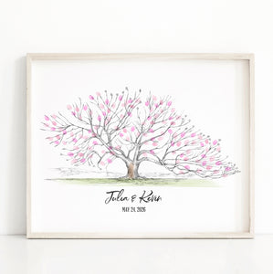 Wedding Guestbook Alternative Cherry Blossom, Cherry Tree, Guests Signatures, Print, Guestbook, Bridal Shower