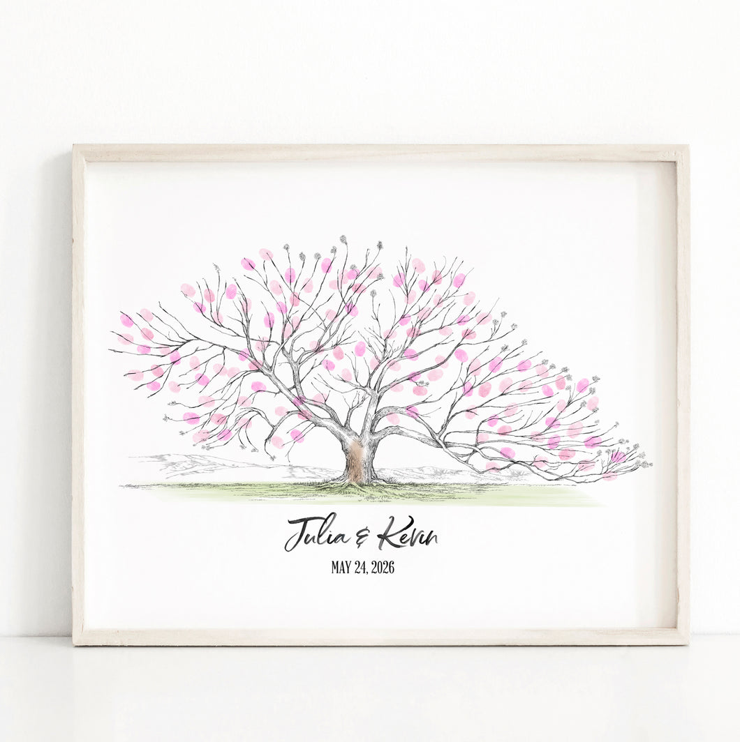 Wedding Guestbook Alternative Cherry Blossom, Cherry Tree, Guests Signatures, Print, Guestbook, Bridal Shower