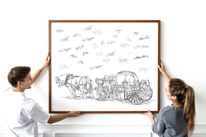 Cinderella's Carriage Wedding Guest Book Alternative Print, Wedding Guestbook, Fairytale, Bridal Shower, Wedding, Disney themed, Baby Shower, Birthday