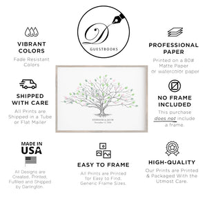 Cherry Blossom Tree Wedding Guest Book Alternative: Thumbprint Guestbook