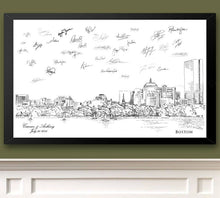 Boston Skyline View 3 Guestbook Print, Guest Book, Bridal Shower, Wedding, Custom, Alternative, Wedding Sign-in (8 x 10 - 24 x 36)