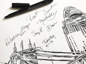 Baltimore Watercolor Skyline Guestbook Print: Maryland Wedding