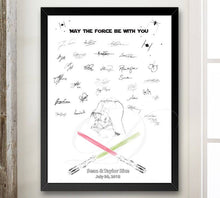Star Wars Guestbook Print Inspired Darth Vader, Light Saber Guest Book, Bridal Shower, Wedding, Alternative, Birthday, Bar Mitzvah, free pen