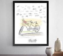 Bicycle Built for 2 Guestbook Print, Guest Book, Bridal Shower,f Wedding, Alternative GuestBook, Sign-in, Bike for Two  (8 x 10 - 24 x 36)
