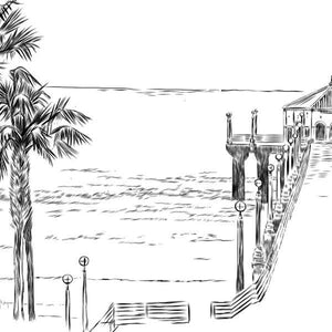 Manhattan Beach Skyline Guestbook Print, LA Guest Book, Bridal Shower, Wedding, Custom, Alternative, Baby Shower, Family Reunion FREE PEN