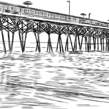 Myrtle Beach Skyline Guestbook Print, Guest Book, Bridal Shower, Southern Wedding, Custom, Alternative, Baby Shower, Family Reunion FREE PEN