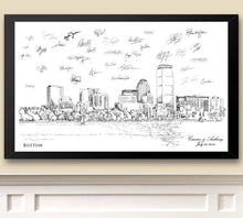 Boston Skyline View 4 Guestbook Print, Guest Book, Bridal Shower, Wedding, Custom, Alternative, Wedding Sign-in (8 x 10 - 24 x 36) - Darlington Guestbooks