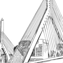 Zakim Bridge Guestbook Print, Boston Guest Book, Bridal Shower, Wedding, Custom, Alternative, Baby Shower, Family Reunion, Birthday FREE PEN