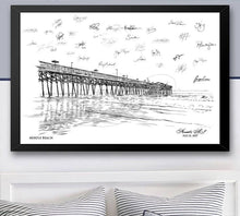 Myrtle Beach Skyline Guestbook Print, Guest Book, Bridal Shower, Southern Wedding, Custom, Alternative, Baby Shower, Family Reunion FREE PEN