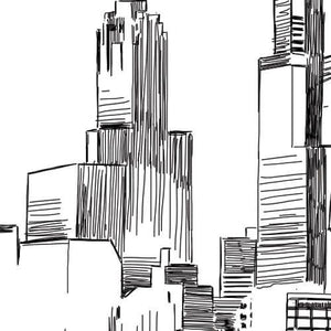 Chicago Skyline Guestbook Print, Beach, Guest Book, NYC, Bridal Shower, Wedding, Custom, Alternative, Baby Shower, Family Reunion, FREE PEN!