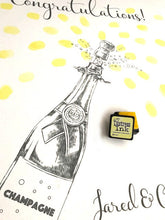 Champagne Bottle Thumbprint Guestbook Print, Fingerprint Guest Book, Wedding, Bridal Shower, Family Reunion, Alternative (8 x 10- 24 x 36)