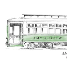 Boston Trolley Car Wedding Guestbook Print: Alternative Sign-in