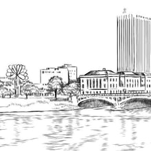 Cedar Rapids Skyline Wedding Guest Book Alternative: Iowa Sign-in Print