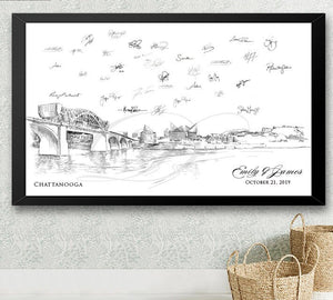 Chattanooga Skyline Guest Book Alternative Print: Tennessee Wedding