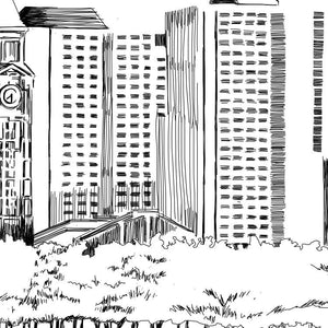 New Jersey Skyline Wedding Guest Book Alternative: Personalized NJ Guestbook Print