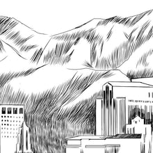 Salt Lake City Skyline Wedding Guest Book Alternative: Watercolor Print