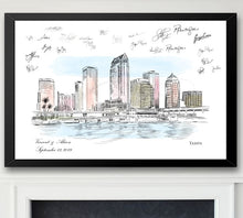 Tampa Watercolor Skyline Guestbook: Custom Wedding, Bridal, Baby Shower