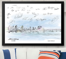 San Diego Watercolor Skyline Guestbook Print: Custom Wedding Sign