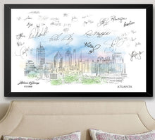 Atlanta Watercolor Skyline Guestbook Print: Georgia Wedding Sign-in