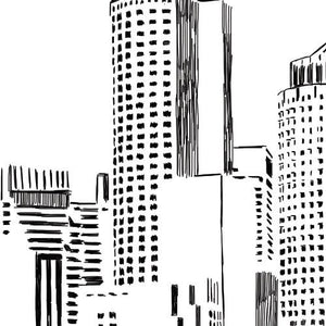 Boston Watercolor Skyline Guestbook Print: Custom Wedding Sign