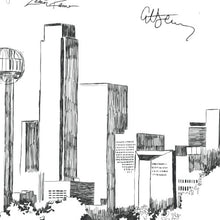 Dallas Watercolor Skyline Guestbook Print: Custom Wedding Sign