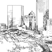 Charleston Watercolor Skyline Guestbook: Custom Wedding Sign In