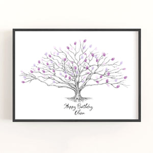 Birthday Party Thumbprint Tree, Guest Book Print, Fingerprint Guest Book, 30th Birthday, Alternative Guestbook, Birthday Party Decor, Bday