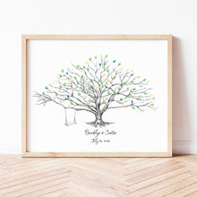Unique Guest Book Alternate, Thumbprint Tree, Swing and Heart Low Oak, Rustic Guestbook, Bridal Shower, Family Reunion, Guest Book Tree
