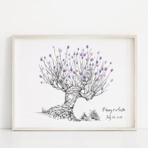 Willow Tree Wedding Guest Book: Fingerprint Thumbprint Art