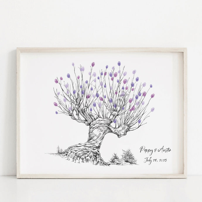 Willow Tree Wedding Guest Book: Fingerprint Thumbprint Art