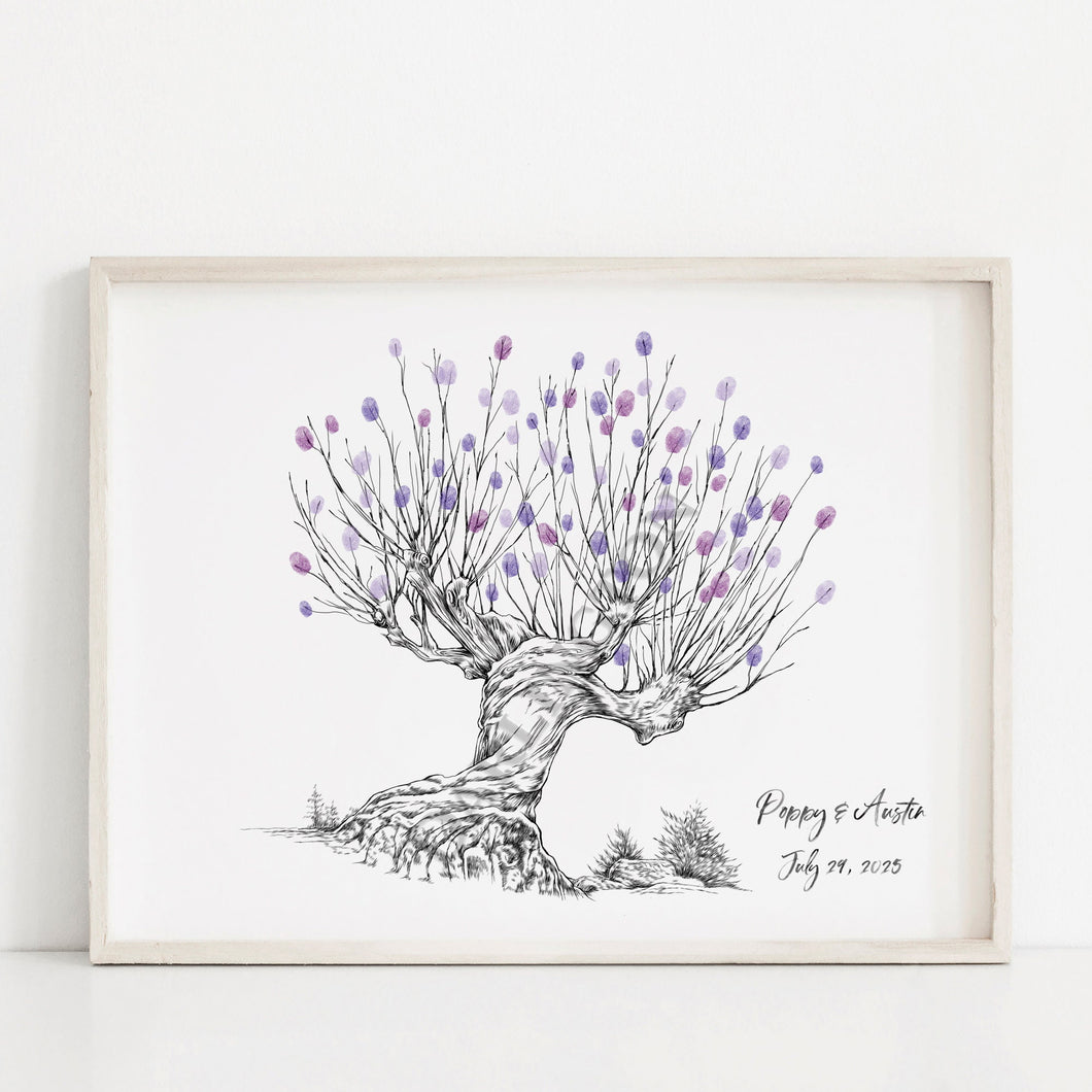 Willow Tree Wedding Guest Book: Fingerprint Thumbprint Art