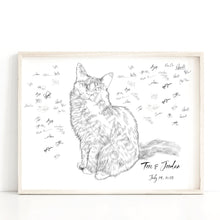 Cat Drawing Guestbook: Wedding, Quinceañera Sign In (11 x 14 - 24 x 36)