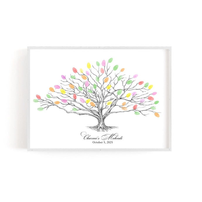 Mehndi Sangeet Guest Book: Fingerprint Tree, Indian Wedding Alternative