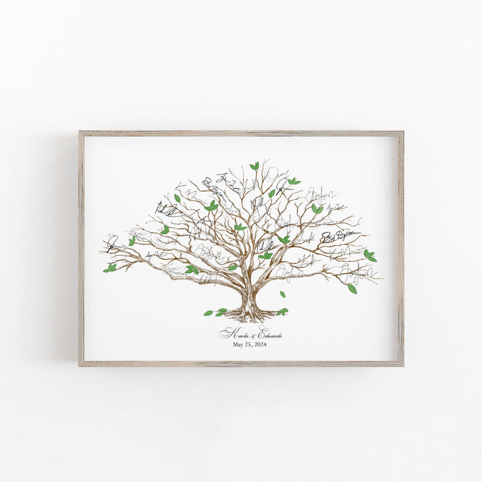 Low Oak Tree Guest Book Alternative: Wedding Signature Poster