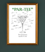 Golf Themed, Martini Glass Guestbook Print, Guest Book, Bridal Shower, Birthday, Wedding, Custom, Alternative Guest Book, Guestbook Sign