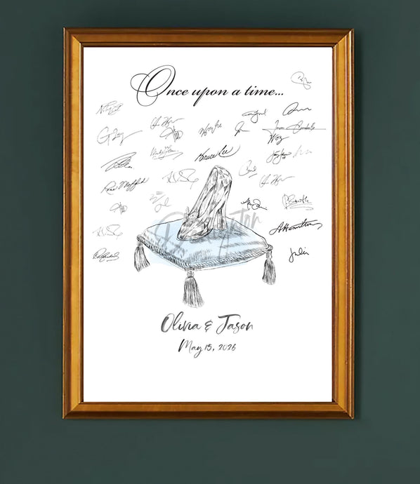 Glass Slipper Guest Book, Cinderella Guestbook, Fairytale Wedding, Guest Book idea, Unique Guestbook, Wedding Sign-in, Quinceañera Guestbook