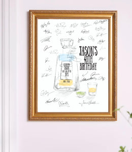 Tequila & Lime Birthday Party Guestbook Print, Guest Book, Birthday, Custom, Alternative, 30th, 40th, 50th Birthday, Guestbook Sign