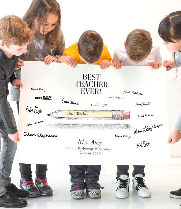 Personalized Teacher Appreciation Pencil Guest Book: End of School Gift