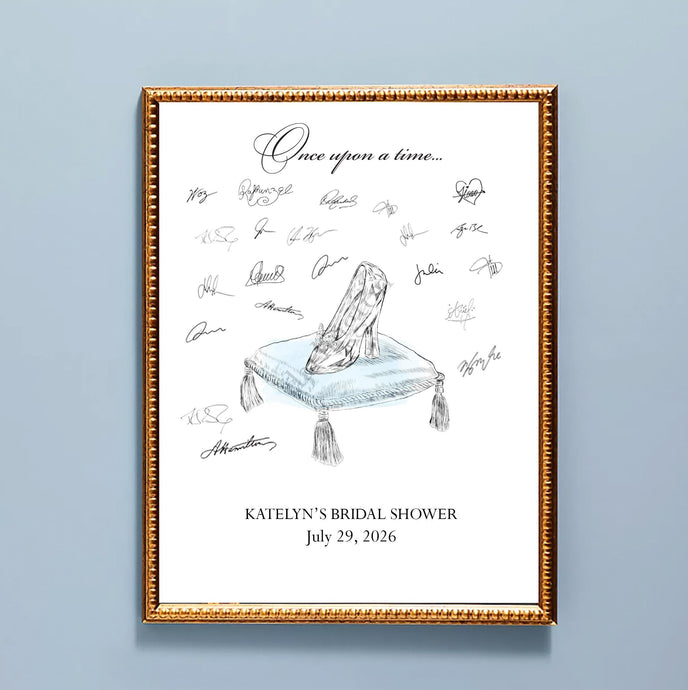 Glass Slipper Bridal Shower Guest Book: Personalized Keepsake