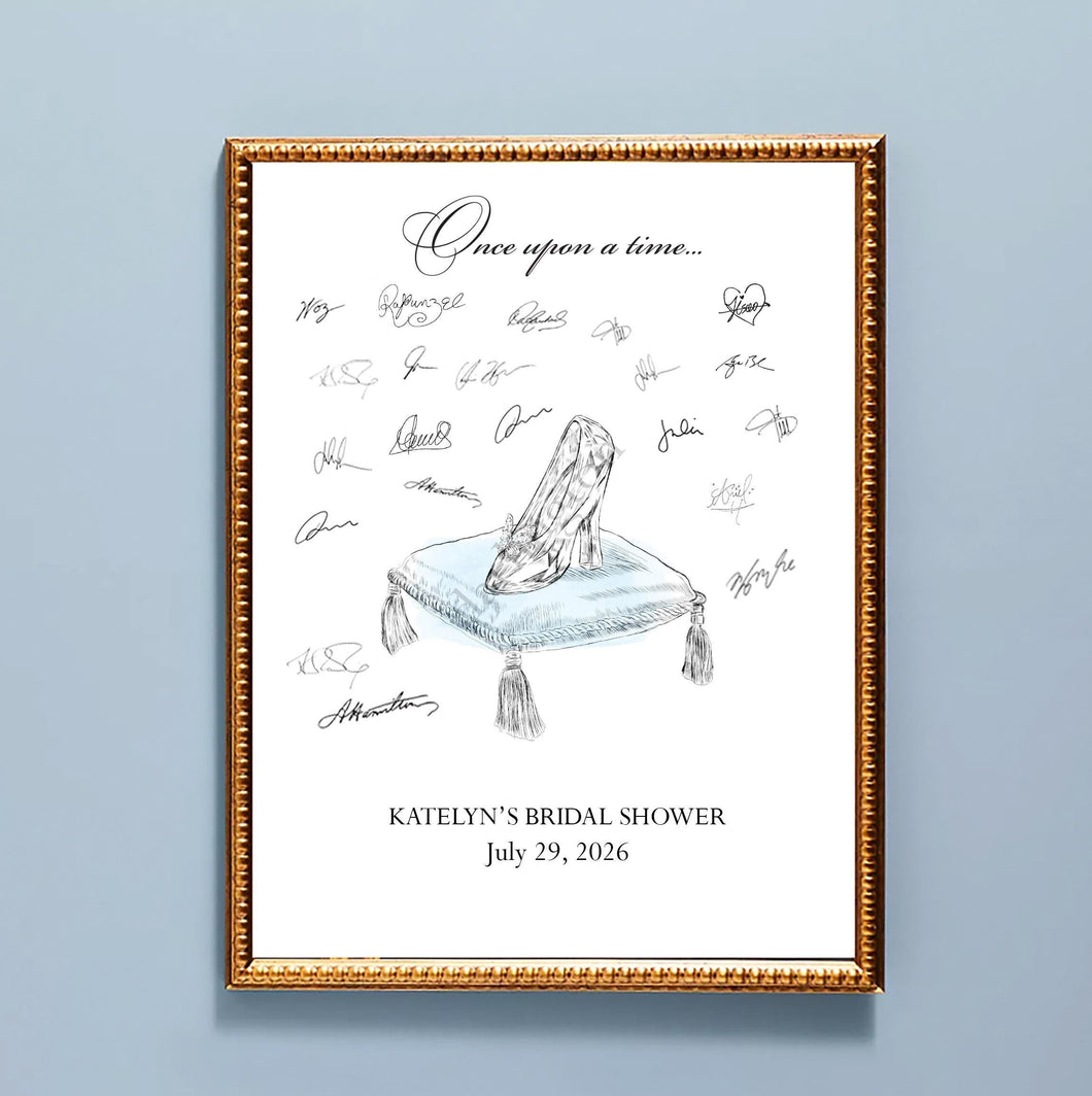 Glass Slipper Bridal Shower Guest Book: Personalized Keepsake