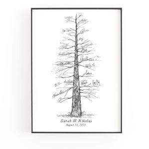 Guest Book Pine Tree Alternate, Wedding Sign-in, Print, Guestbook ideas, Wedding, Creative Guestbook, Housewarming, Rustic Wedding