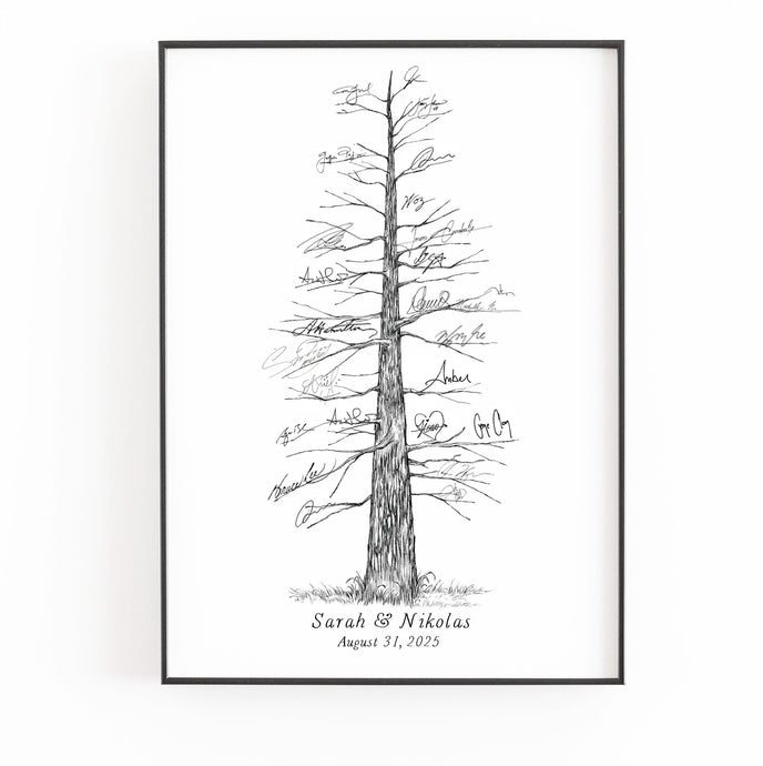 Guest Book Pine Tree Alternate, Wedding Sign-in, Print, Guestbook ideas, Wedding, Creative Guestbook, Housewarming, Rustic Wedding