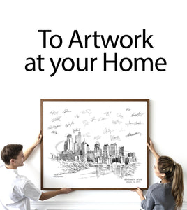 Chicago Wedding Guest Book Alternative: Skyline Signature Print