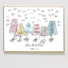 Watercolor Cakes Bridal Shower Guestbook Print, Guest Book, Bridal Shower, Wedding (8 x 10 - 24 x 36)