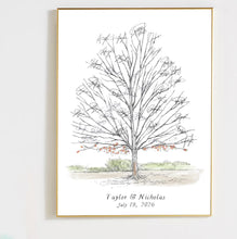 Sugar Maple Wedding Guest Book Tree: Personalized Watercolor Sign-In