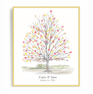 Sugar Maple Fingerprint Tree Guest Book: Boho Wedding Alternative